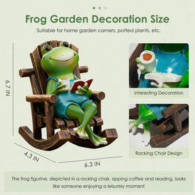 Flytime garden frog statue is compact, perfect for small porches and patios