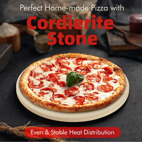 FLYZZA round pizza stone high-heat resistance during grilling sessions