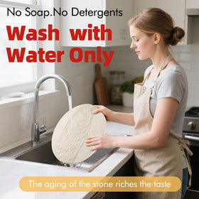 FLYZZA round pizza stone easy cleaning after use without soap
