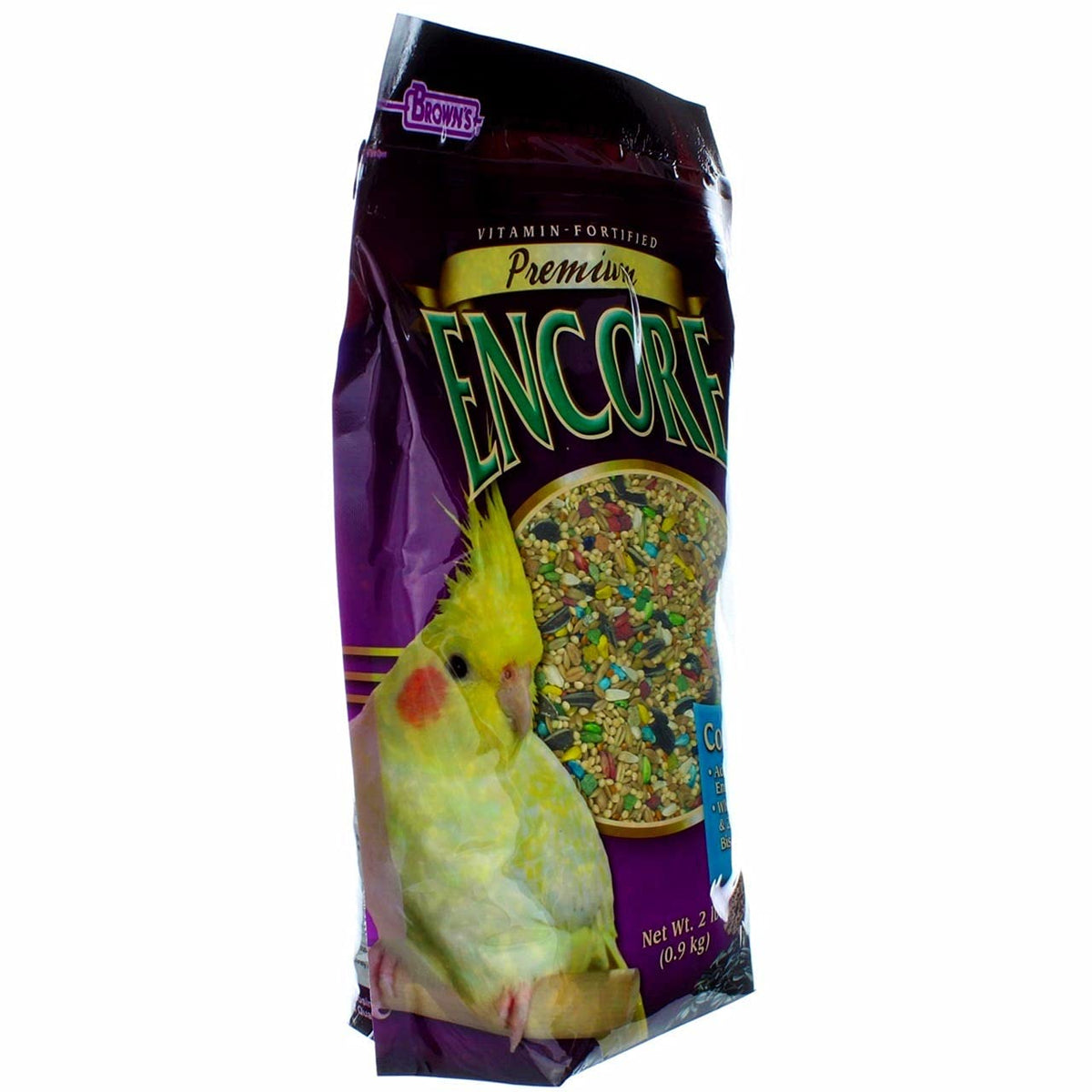 Encore Cockatiel Food served in a dish supports easy portioning.