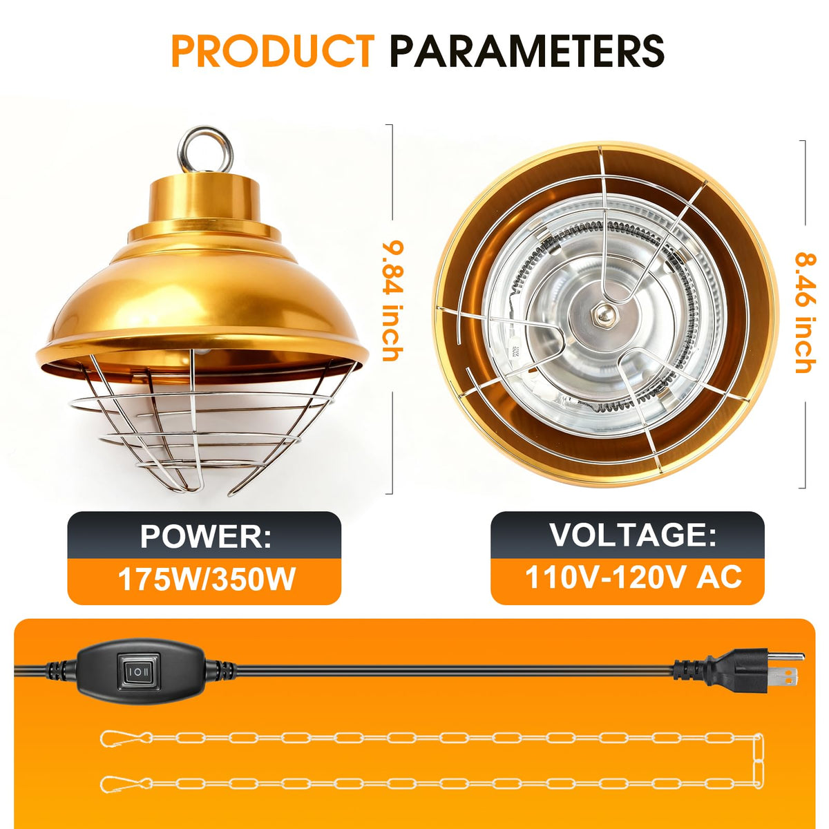 FMATOZ 350W power delivers reliable warmth in poultry coops.