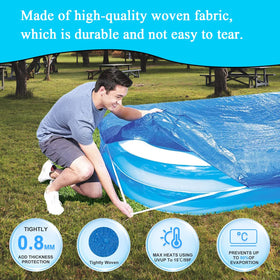 FmnyYaid pool cover with drawstring tightens securely.