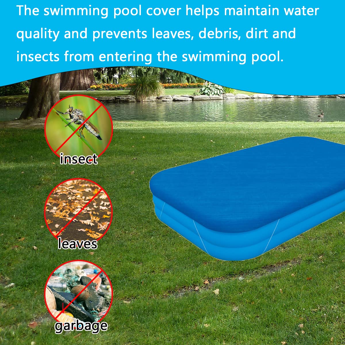 FmnyYaid pool cover keeps water clear and reduces dirt.