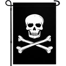 Fnaners skull garden flag 12x18 front view for outdoor decor