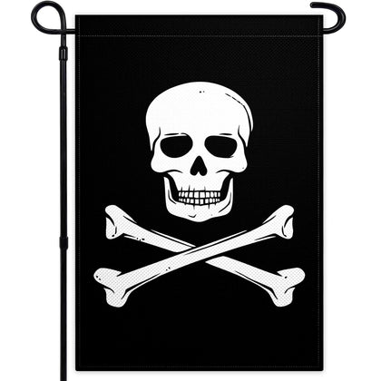 Fnaners skull garden flag 12x18 front view for outdoor decor