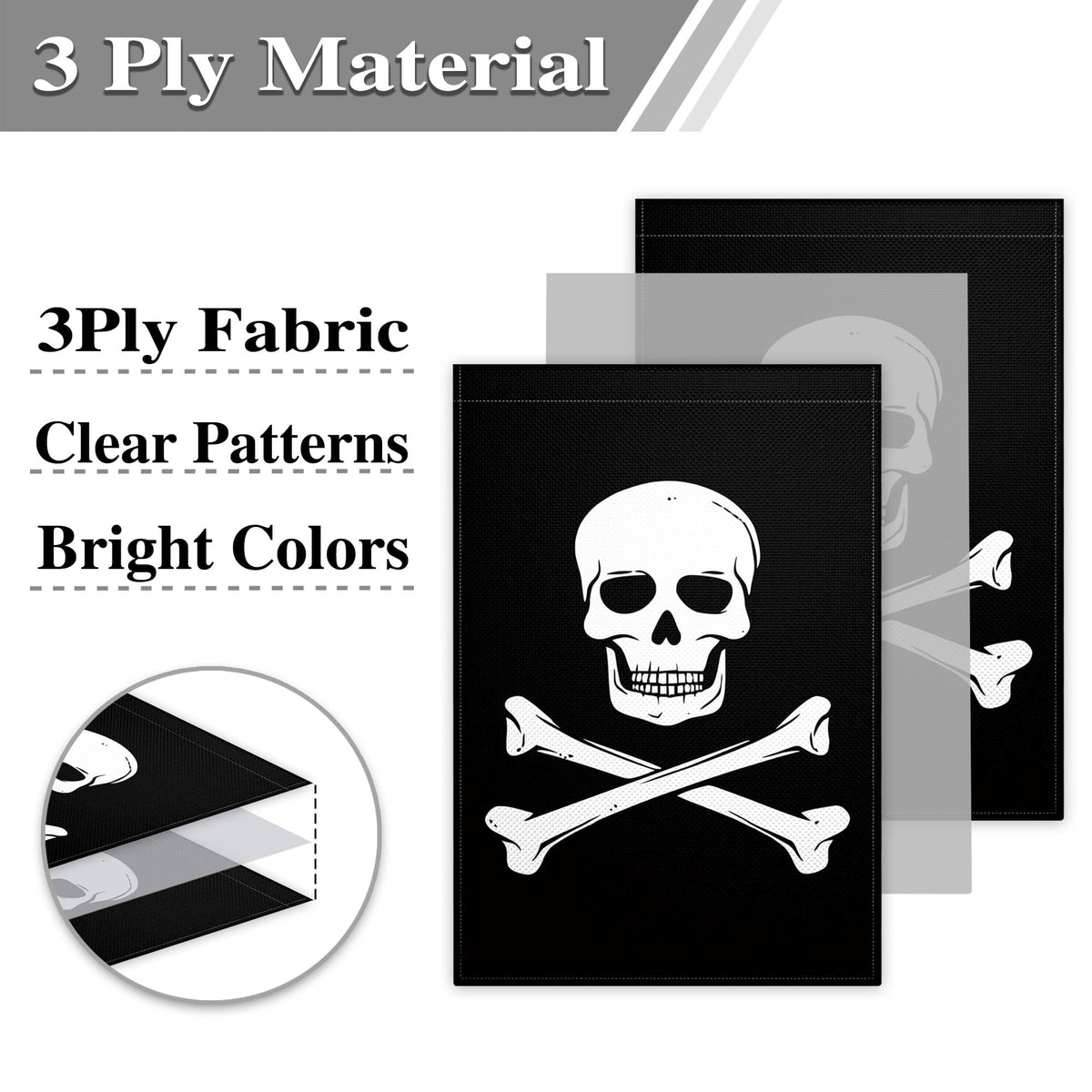 Fnaners skull garden flag on a flagpole for curb appeal