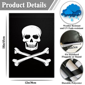 Fnaners skull garden flag silk-screen print detail with vivid colors