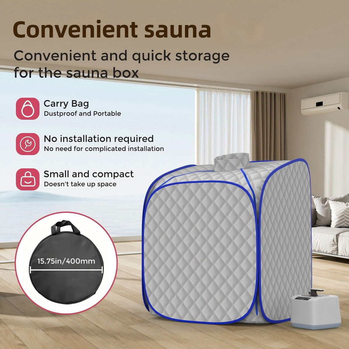 FniOk remote controls sauna levels and timer for easy use