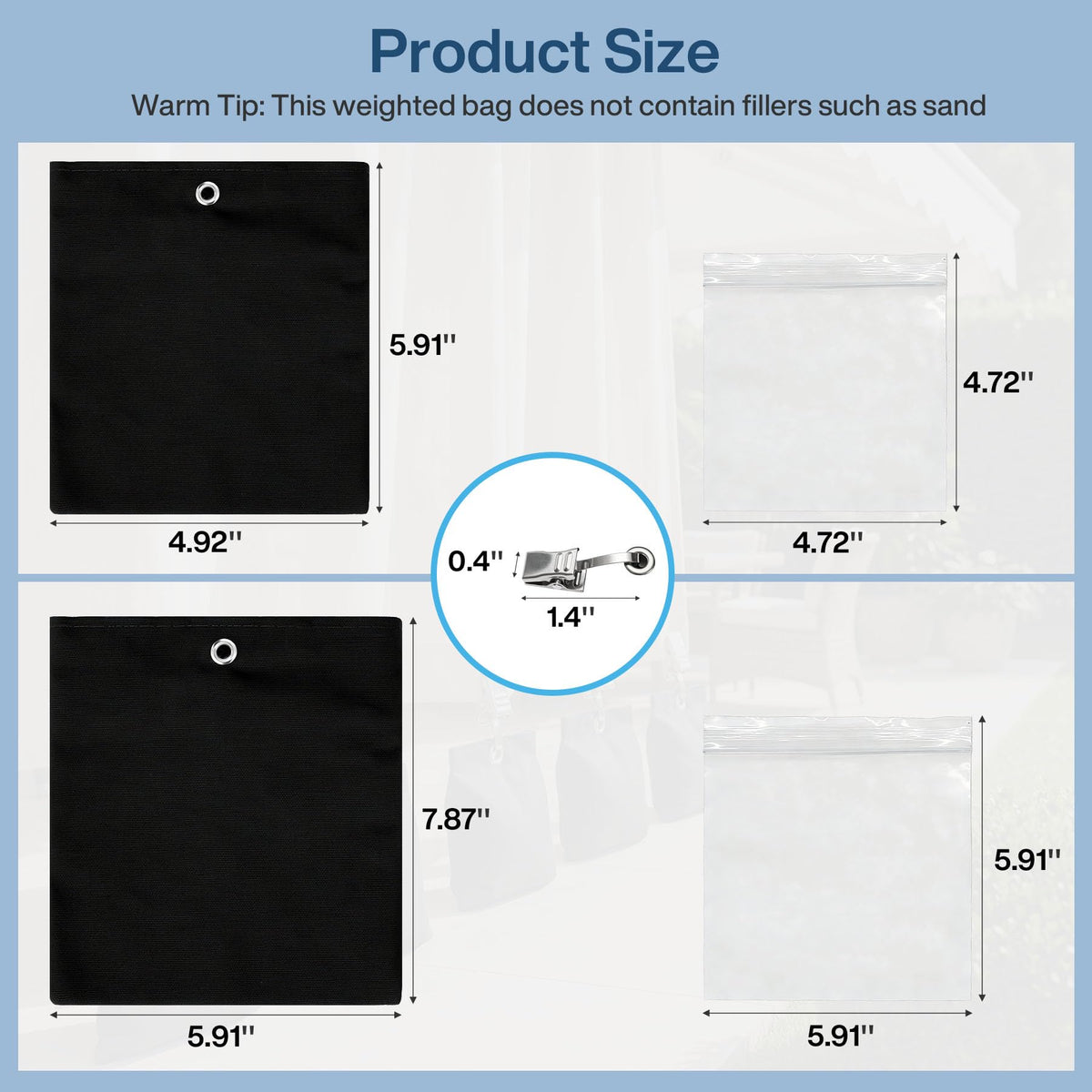 Fnova curtain weights 15oz bags ready to anchor drapes in breezy spaces.