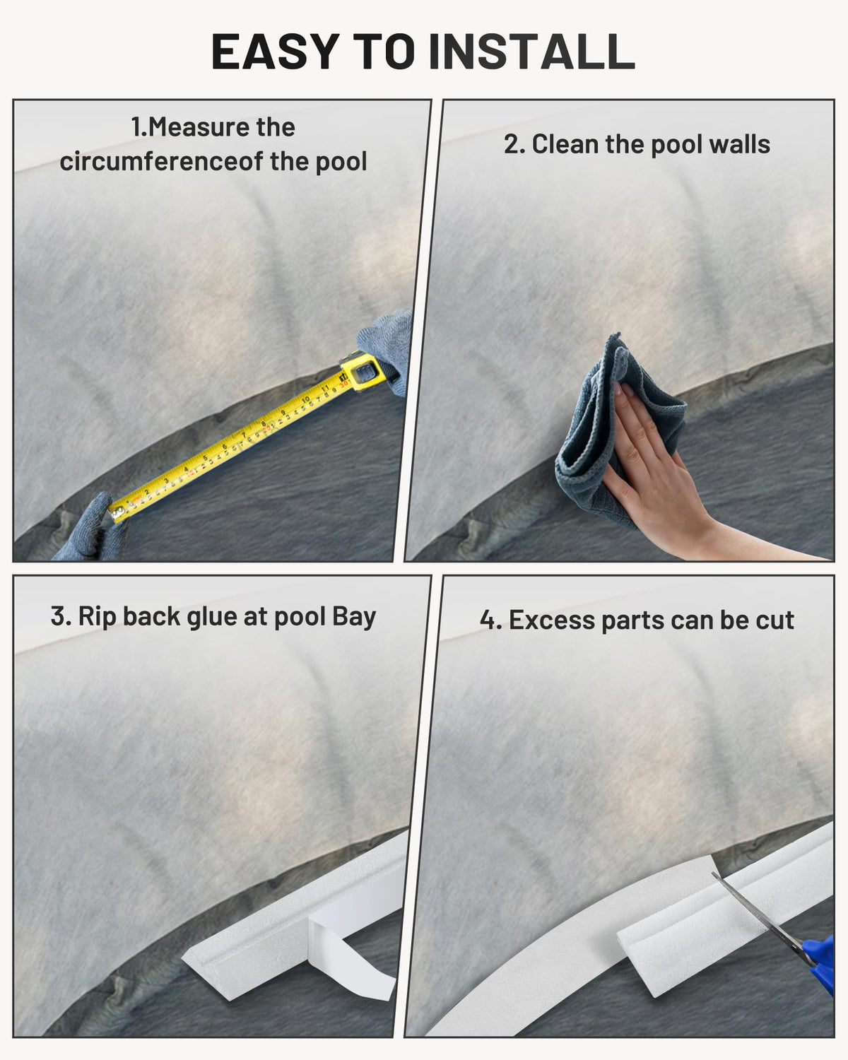 Foamagic multi-pack cove options for various pool sizes.