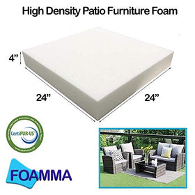 Foamma high-density foam close-up shows 1.8 density and 44 lb compression