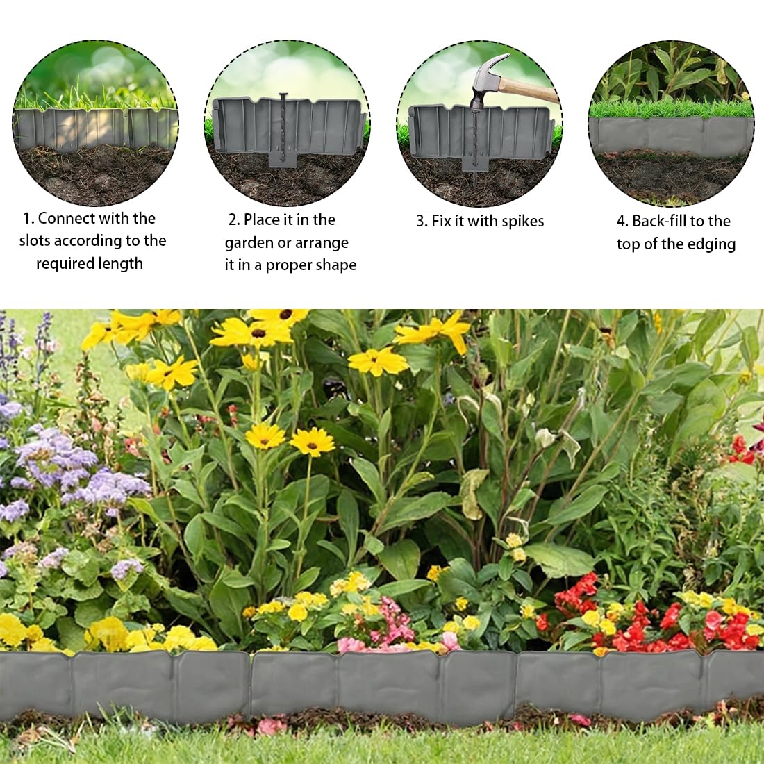 Focefec garden border panels separate mulch and soil neatly