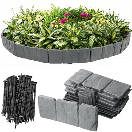Focefec Landscape Edging panel defines clean lawn borders with stone-like texture