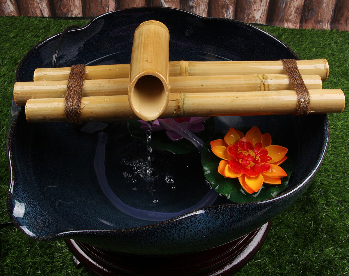 Handcrafted bamboo spouts with eco-friendly coating resist mold on water.