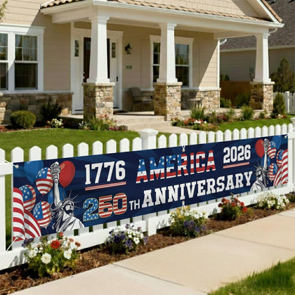 FOCUSIN 250th anniversary flag 2x10 ft for outdoor display and patriotic decor.