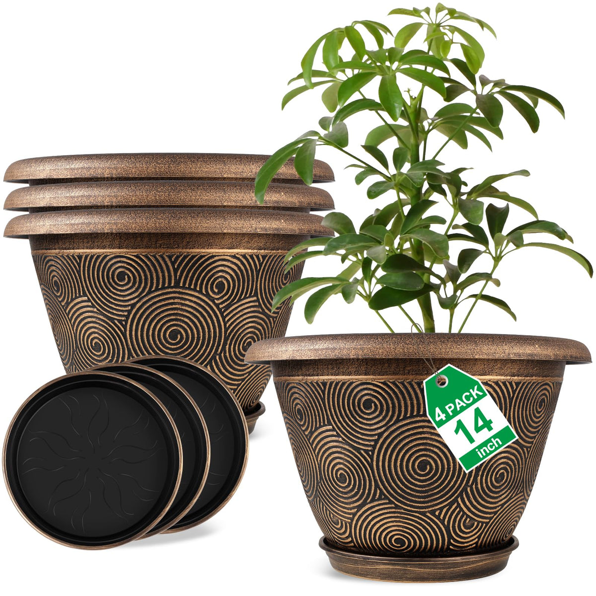 Fodetyff 14-inch circle-pattern planter adds modern style to indoor spaces