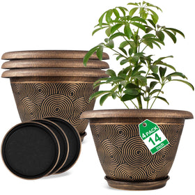 Fodetyff 14-inch circle-pattern planter adds modern style to indoor spaces