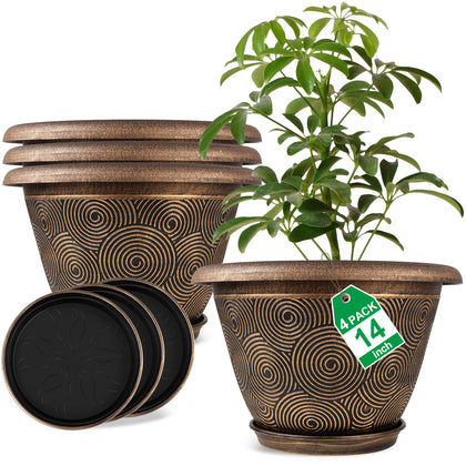 Fodetyff 14-inch circle-pattern planter adds modern style to indoor spaces
