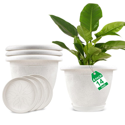 Fodetyff 14-inch planter with speckled paint adds modern indoor style.