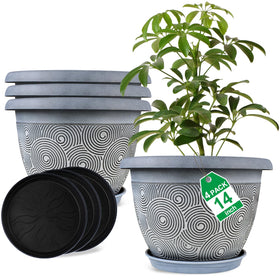 Fodetyff 14-inch planter with circle pattern adds modern flair to your space.
