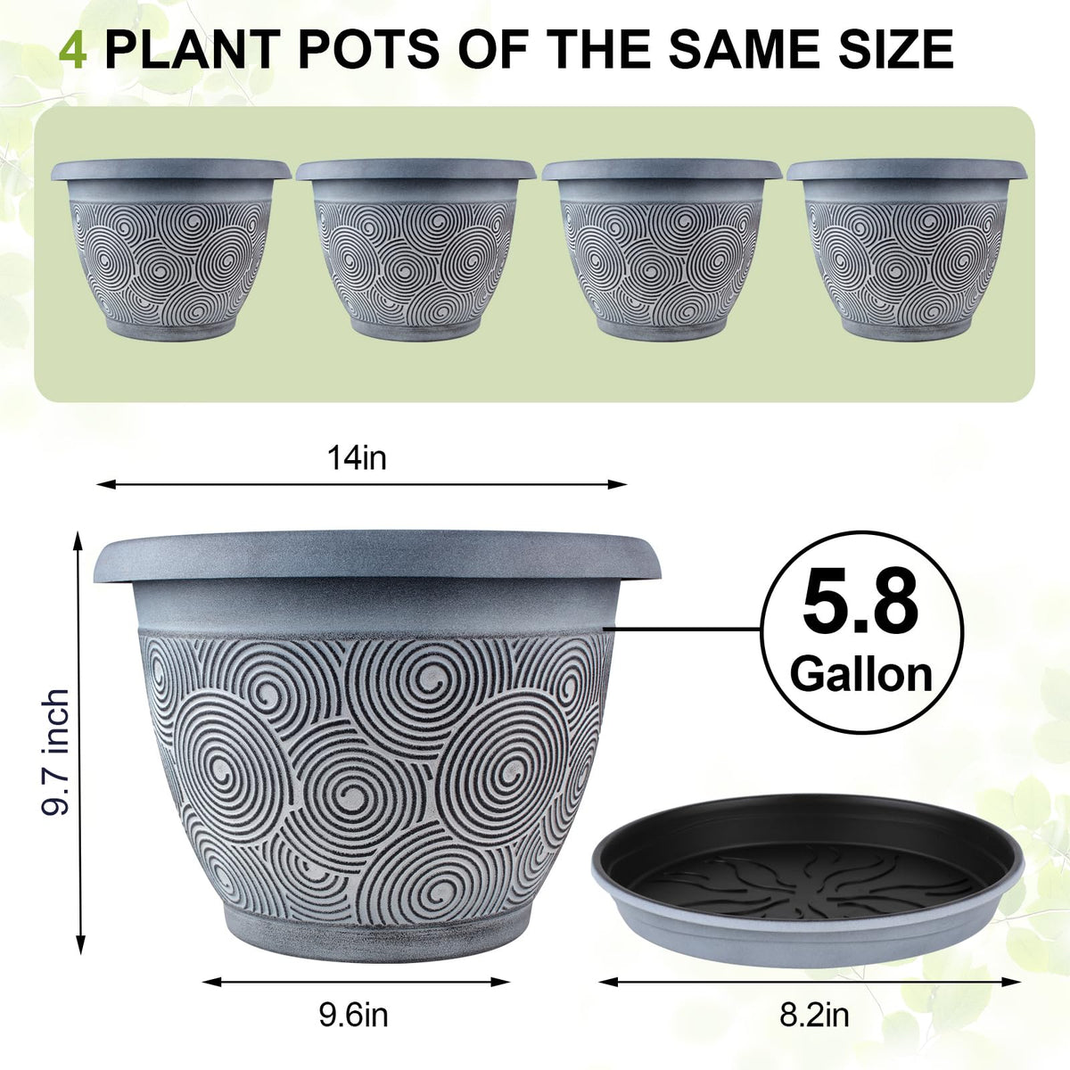 Fodetyff resin planter designed for durability in varied temperatures.