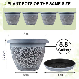 Fodetyff resin planter designed for durability in varied temperatures.