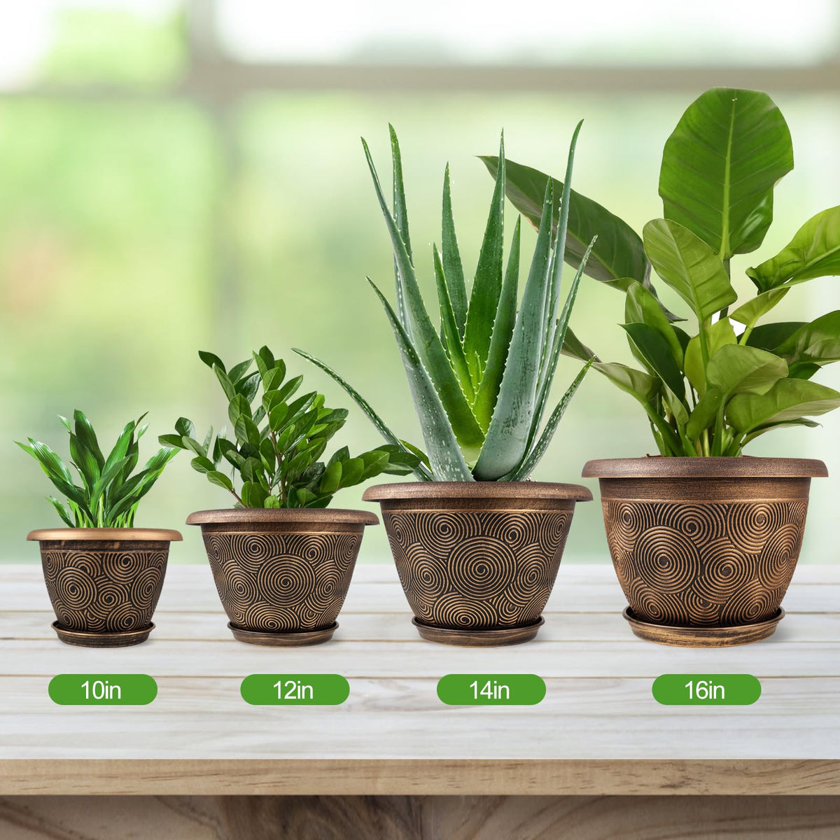 Fodetyff 4-pack planters ideal for windowsills and balconies