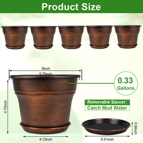 Fodetyff 6-inch planter with drainage holes for healthy indoor or outdoor watering.