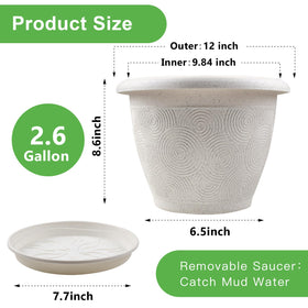 Fodetyff drainage-holes-saucer-included pot supports controlled watering.