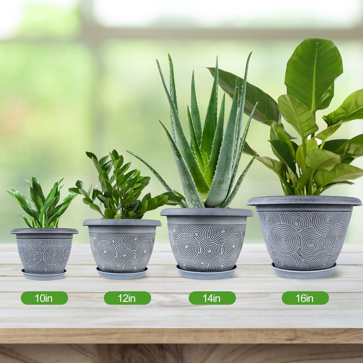 Fodetyff indoor outdoor white planters enhance home, patio, or office decor.