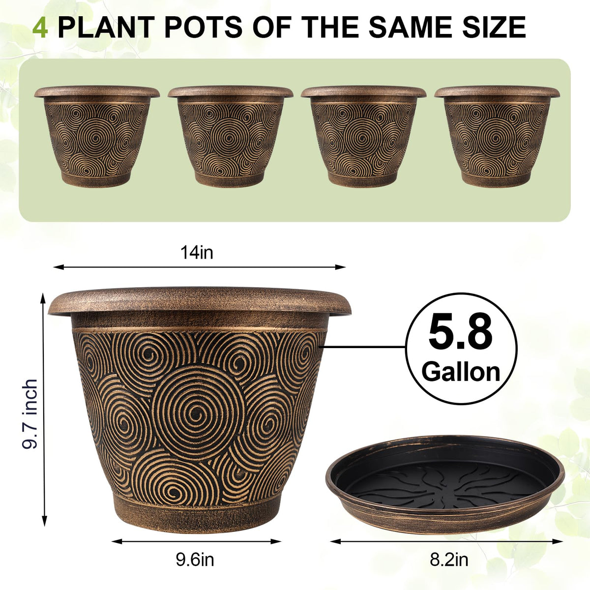 Fodetyff planter with rolled rim is easy to lift when full