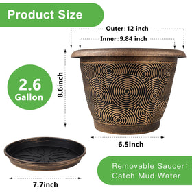 Fodetyff rolled-rim planter for easy lifting and repositioning.