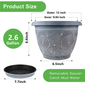 Fodetyff white resin planter suitable for indoor or outdoor use.