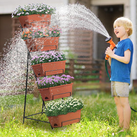 Red Fogein vertical garden box ready for urban gardening