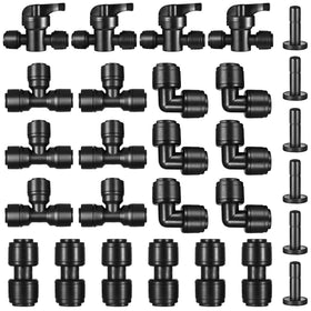 FOGWOWO quick-connect couplings for 1/4 in tubing enable easy multi-point irrigation