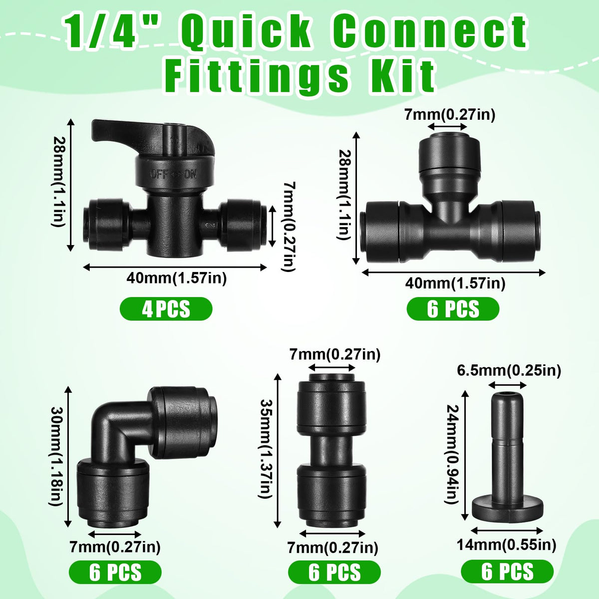 FOGWOWO elbow connectors for 1/4 in tubing route lines neatly