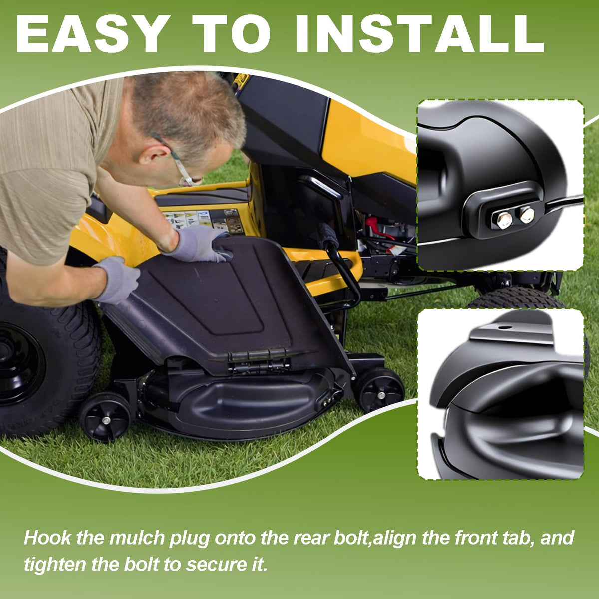 Foifatt mulch plug fit warning indicates non universal deck compatibility for certain models.