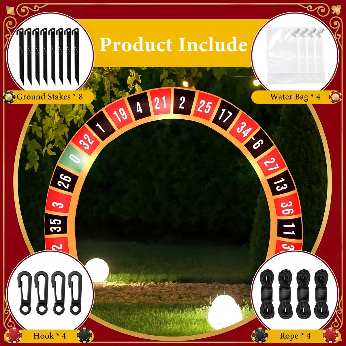Foilswirl casino arch width 11-8ft-wide provides ample guest passage
