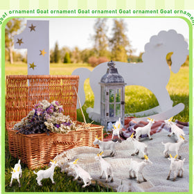 Foilswirl goat mini statue for bonsai or terrarium accents enhances plant displays.