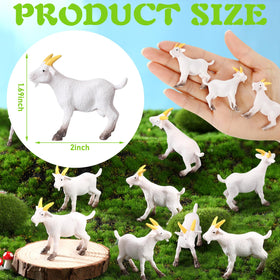 Foilswirl resin goat figurine is ideal for dollhouses and desk decor.