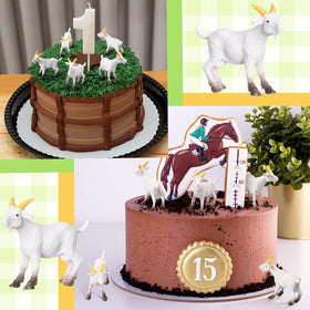 Foilswirl goat mini figure serves as cake topper and craft embellishment.