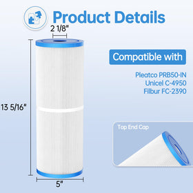 FOIRCEADAL PRB50-IN with 50 sq ft filtration area for debris capture.