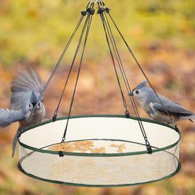 FoldTier 24x24 inch hoop accommodates several bird species while keeping seed contained.