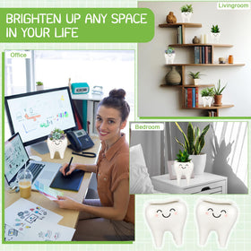 FoldTier tooth-shaped planter collection on display for office decor
