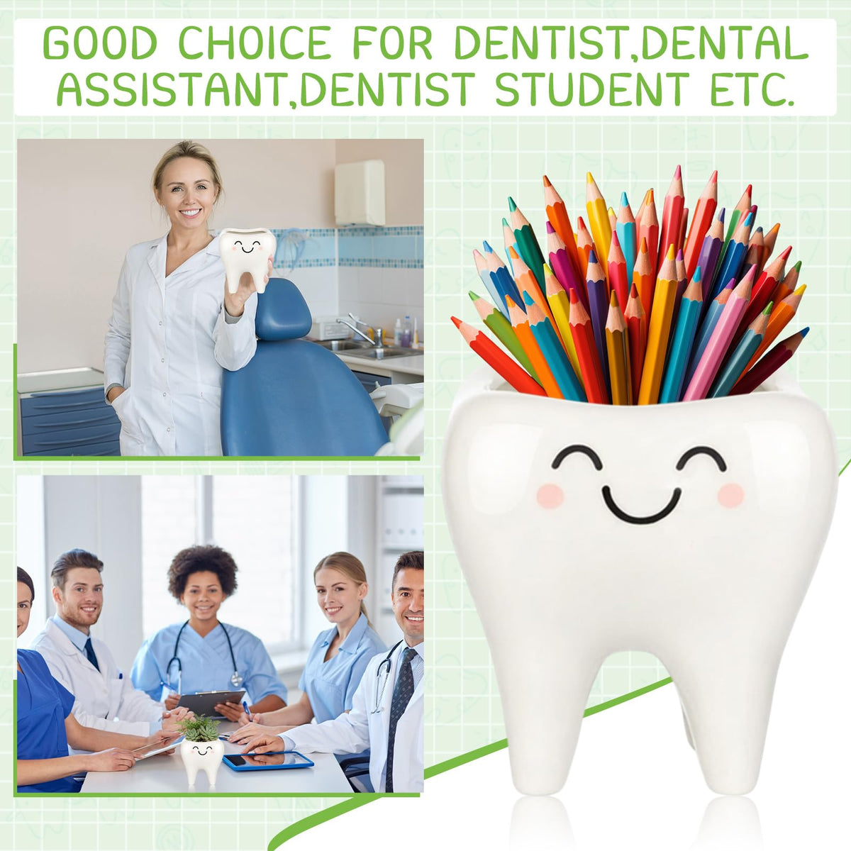 FoldTier tooth-shaped planter gift packaging for dental teams