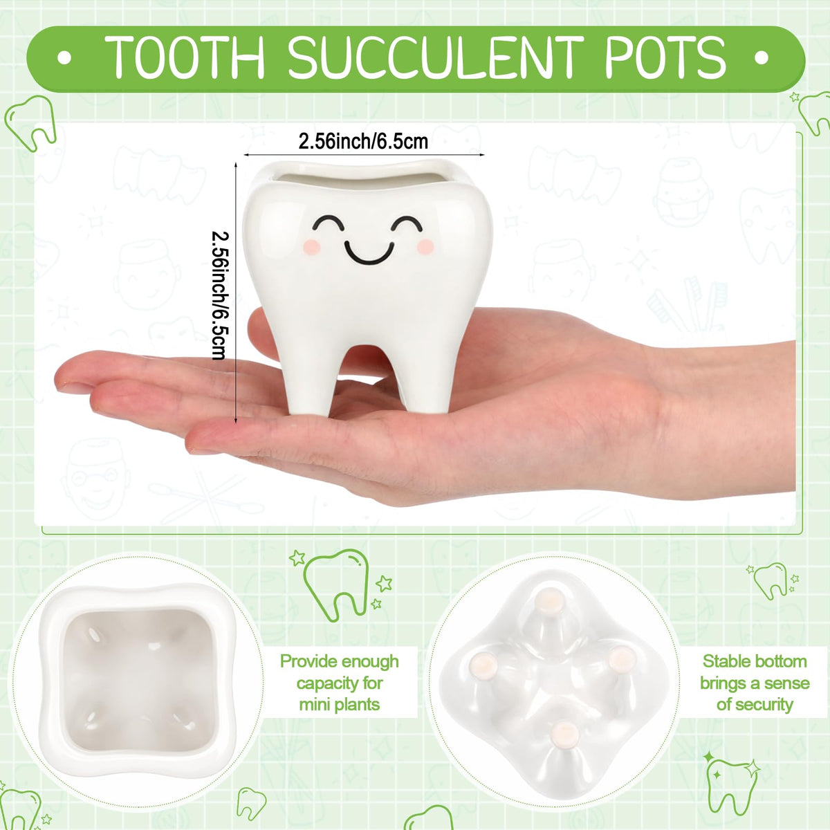 FoldTier tooth-shaped planter on office desk, ideal for small succulents