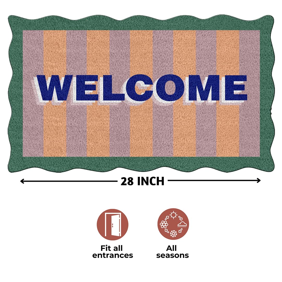 Folkulture Coir Door Mat Front Door Entry Absorbs moisture and traps dust.