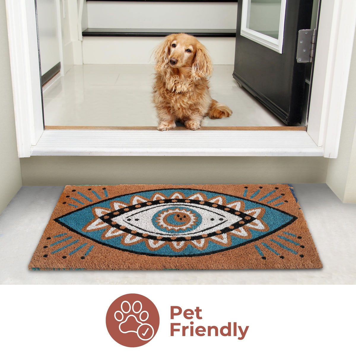 Folkulture durable doormat blends eco-conscious style with practical front-door use.