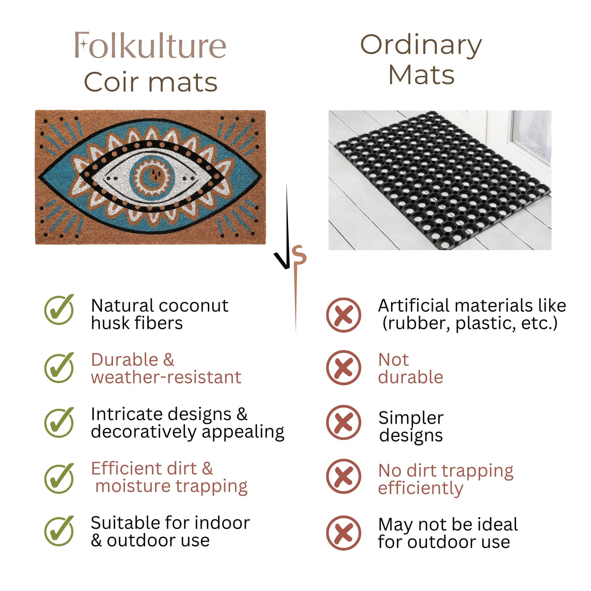 Folkulture easy-clean mat supports quick maintenance and tidy entryways.