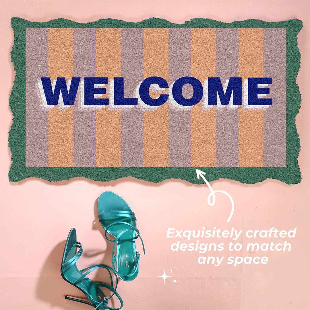 Folkulture Front Porch Decor Door Mat Welcomes guests stylishly.